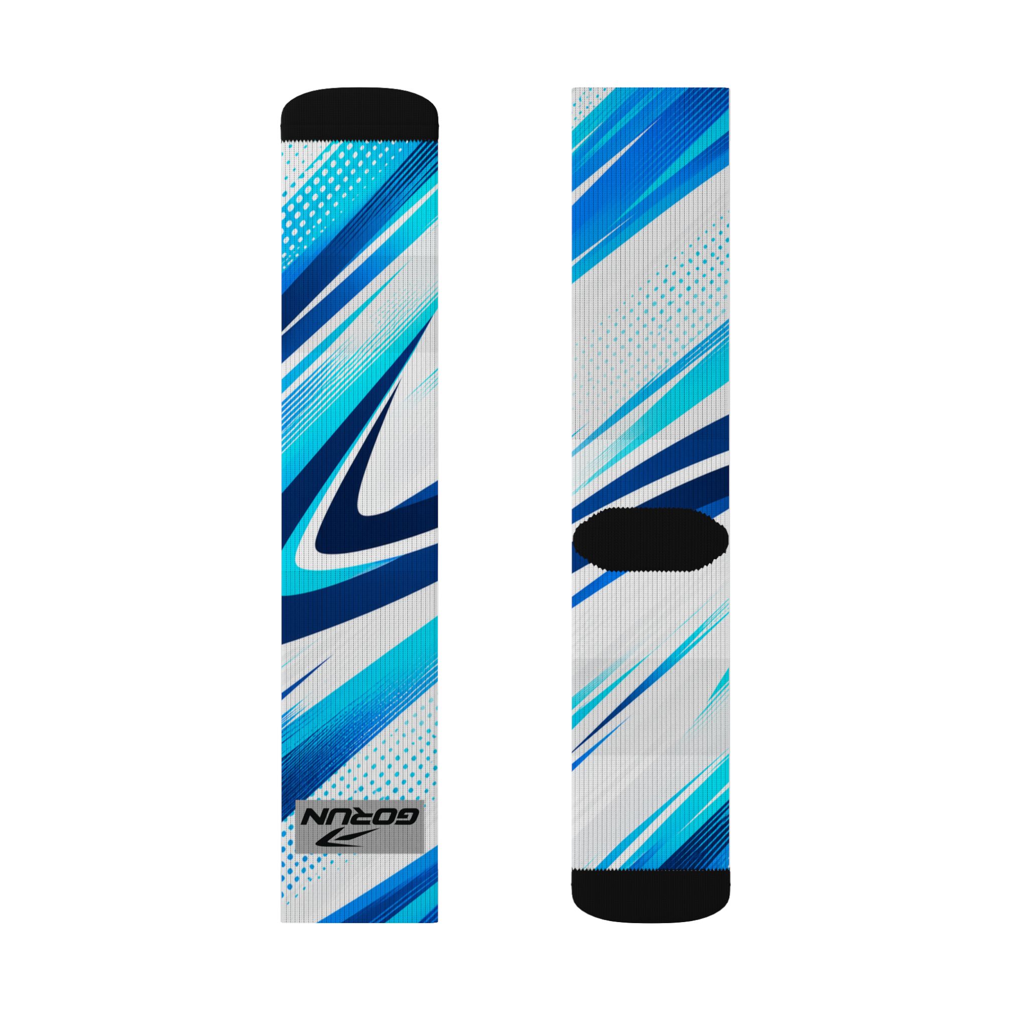 Blue Abstract Athletic Running Socks - Image 3