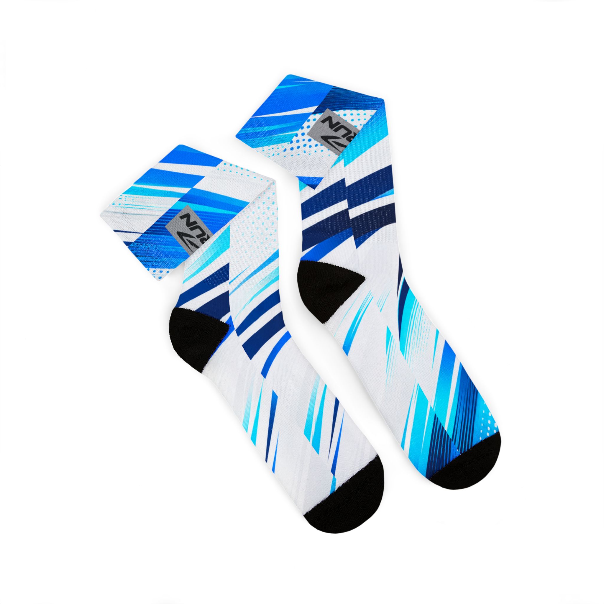 Blue Abstract Athletic Running Socks - Image 7