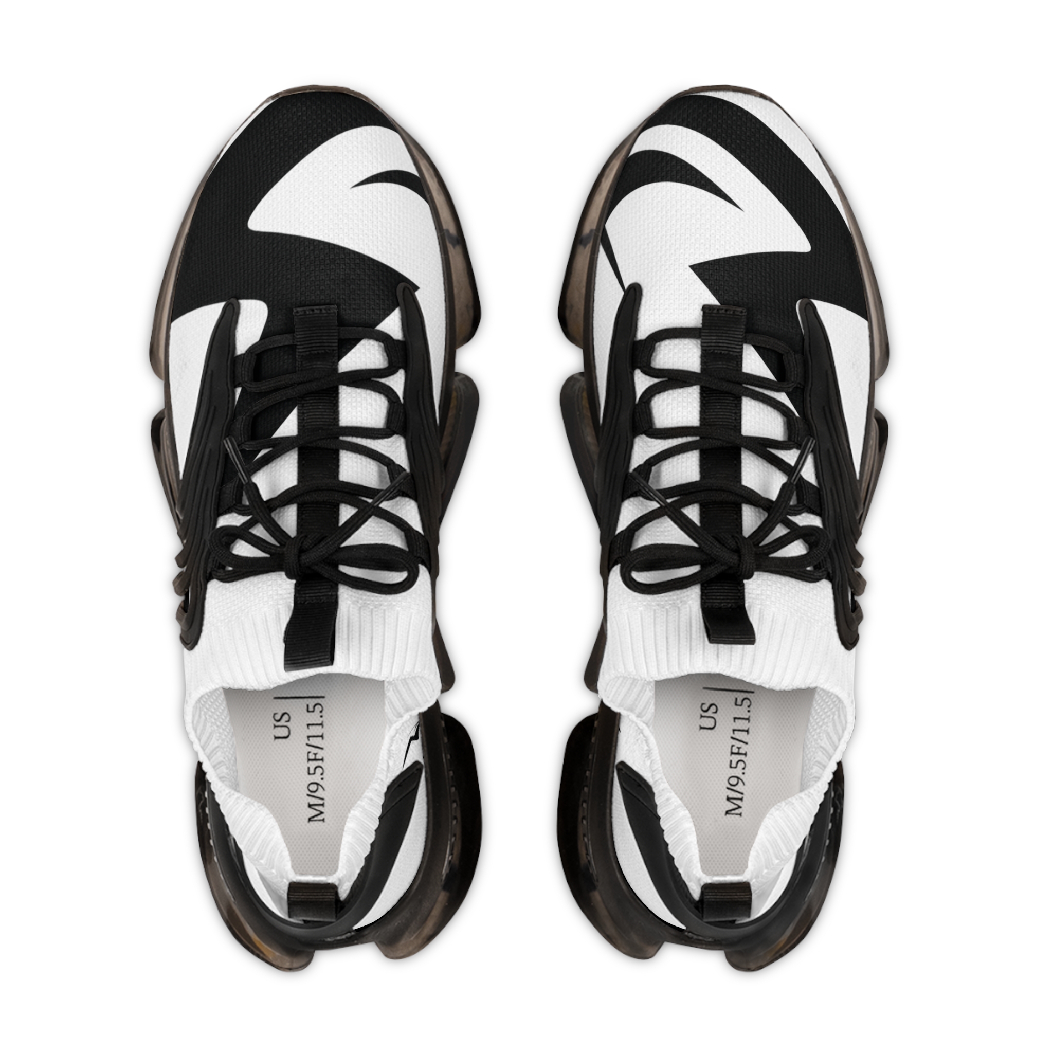 FLY 71 Men's Black and White Abstract Mesh Sneakers - Image 2