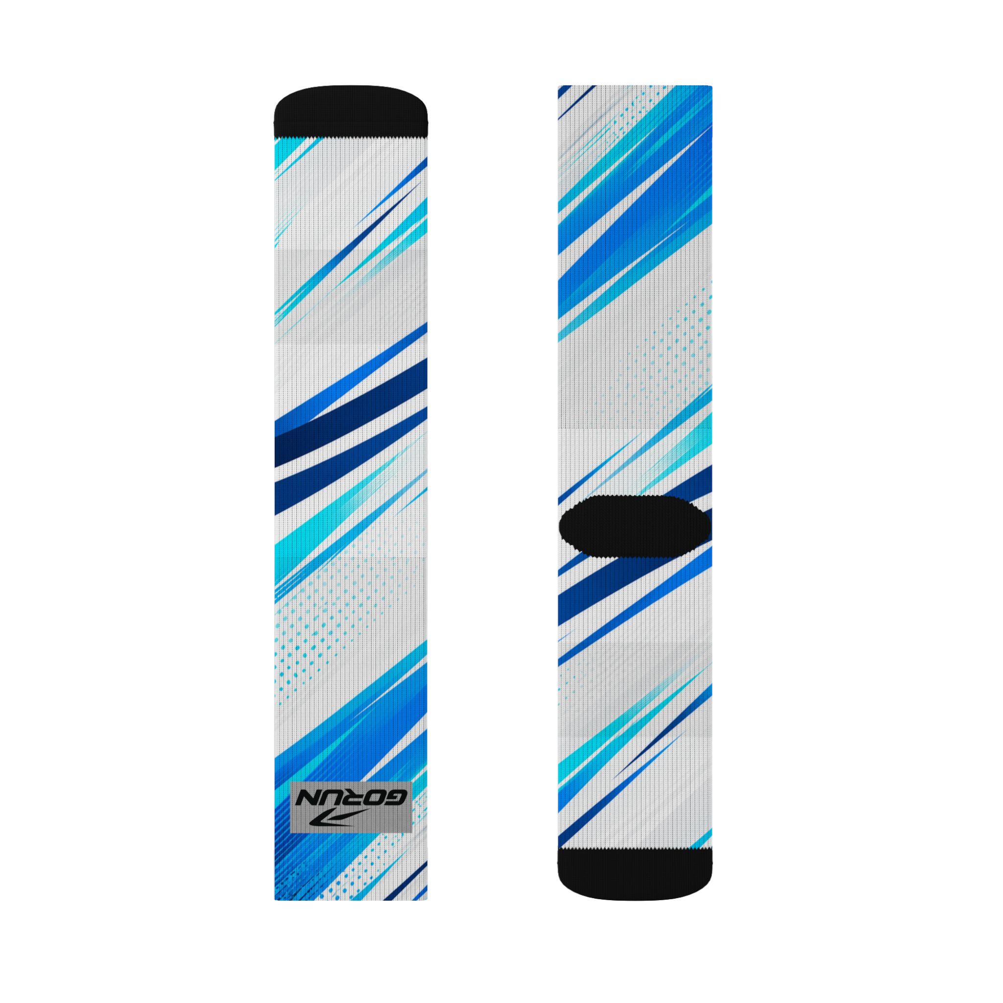 Blue Abstract Athletic Running Socks - Image 4