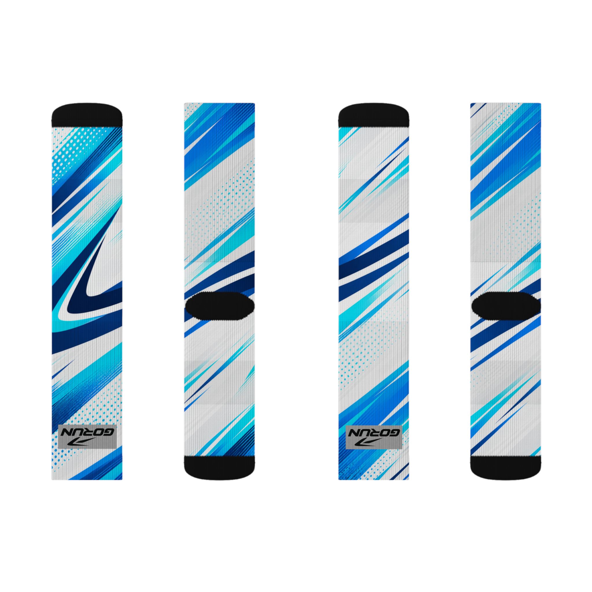 Blue Abstract Athletic Running Socks - Image 2