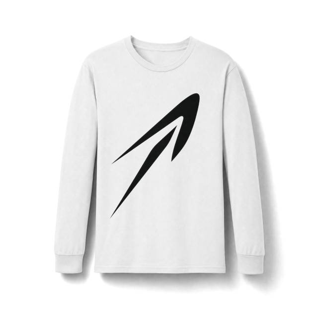 Minimalist Black Arrow Long Sleeve T-Shirt