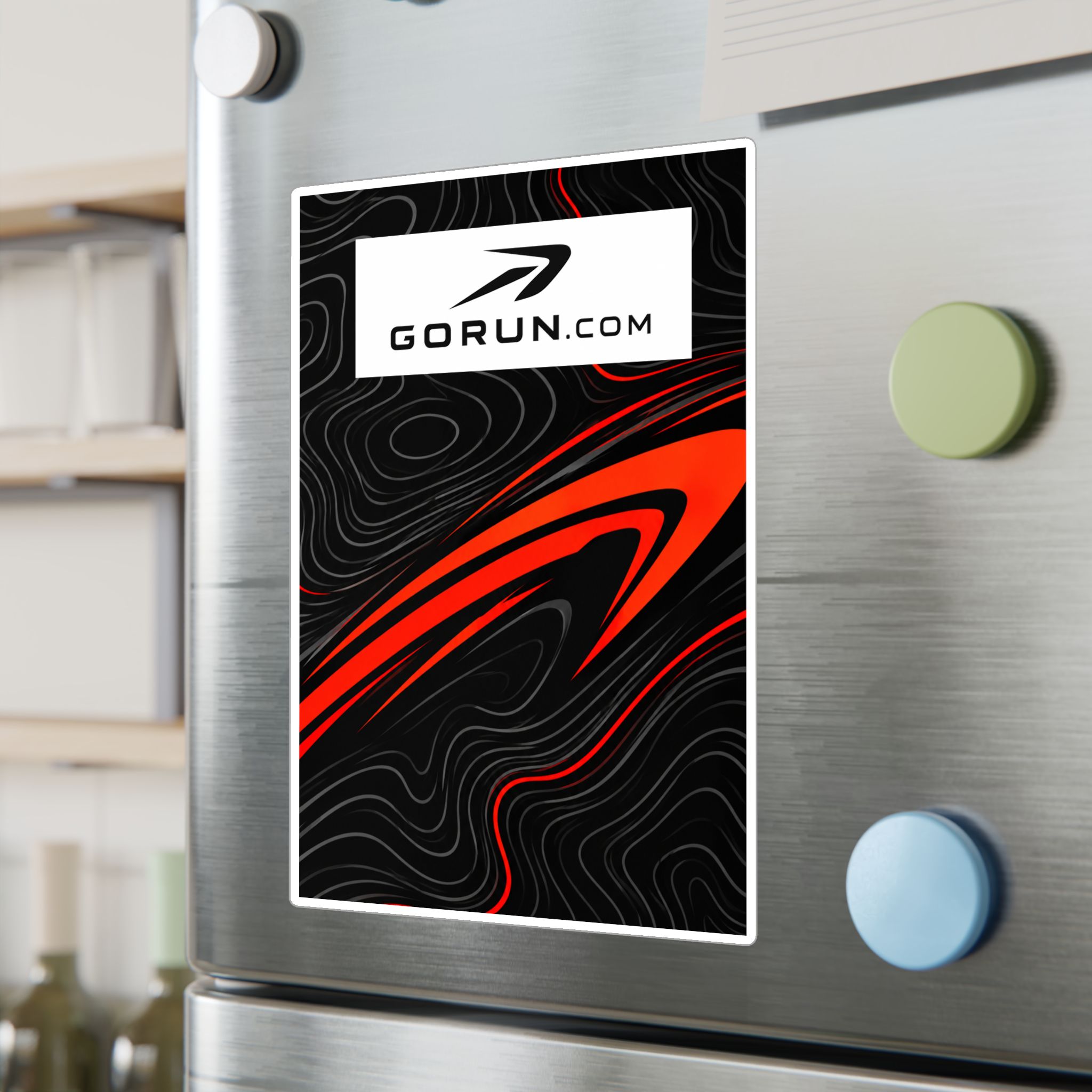 GoRun.com Red and Black Kiss-Cut Vinyl Decal