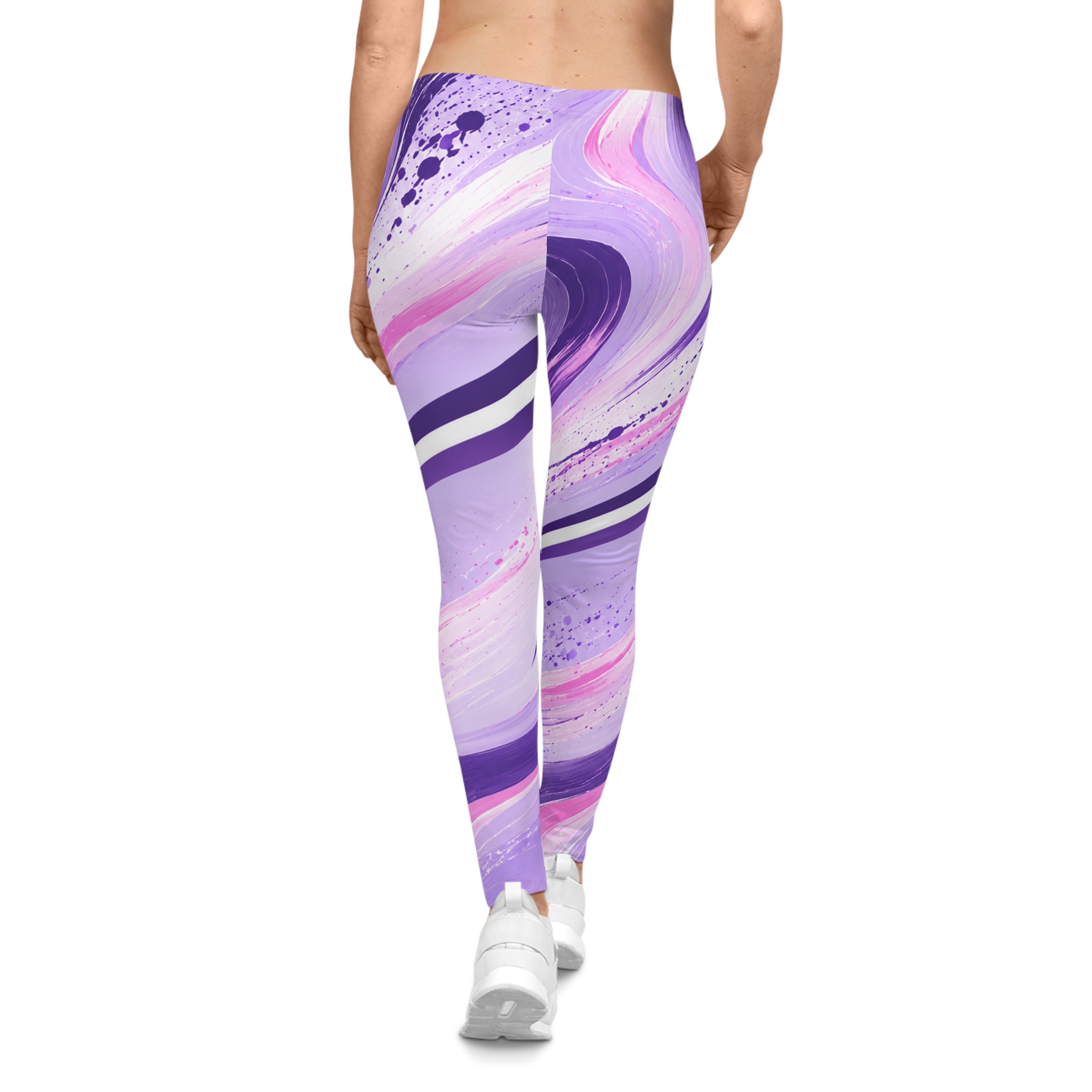 GoRun Women’s Purple Abstract Swirl Leggings - Image 4
